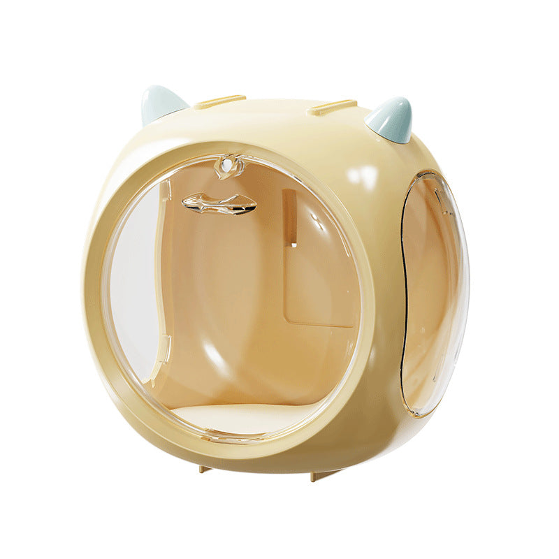 Yellow Cute Magnetic Display Case - Dustproof 'Space Capsule' Box for Figures &amp; Collectibles