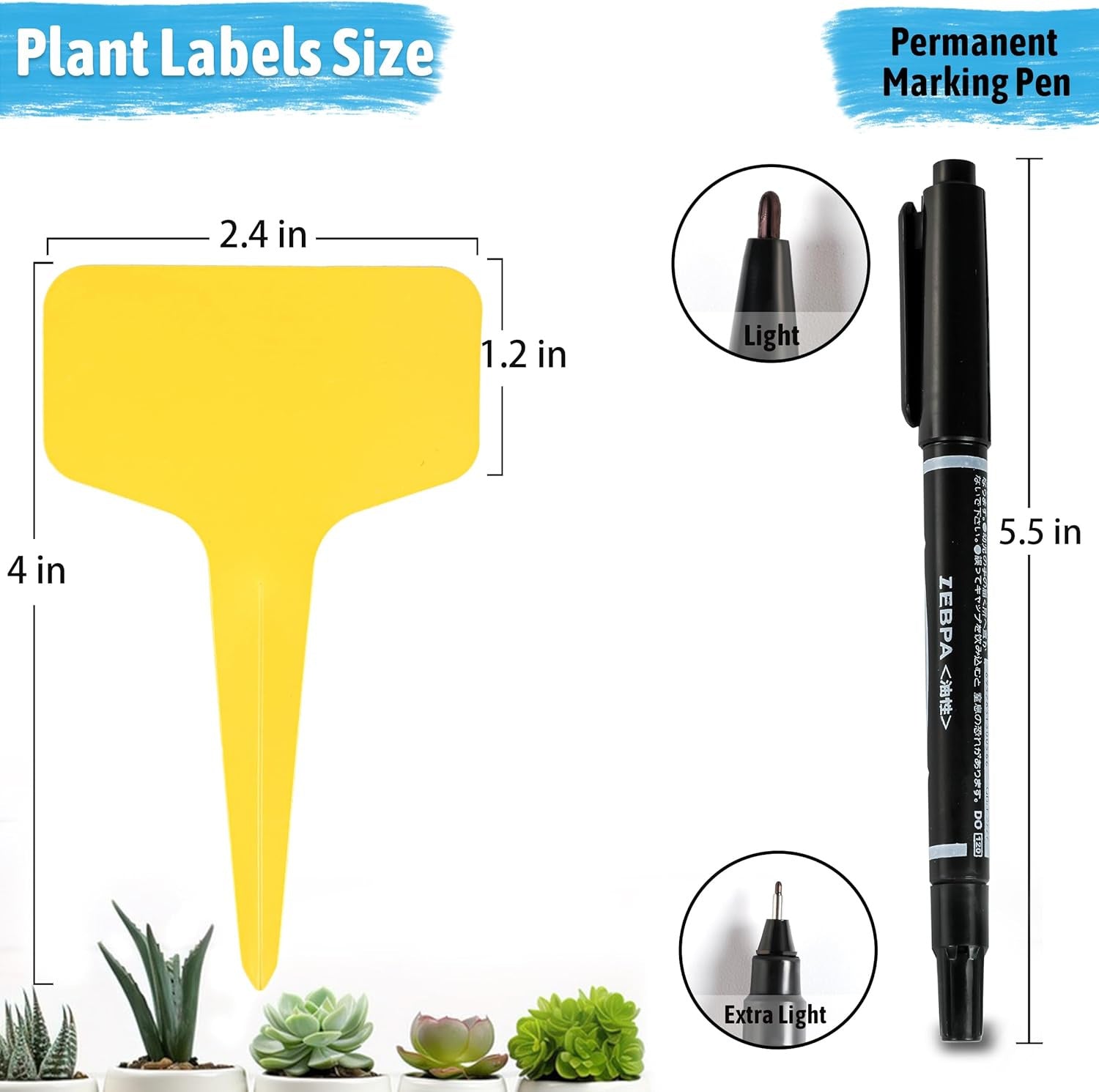Green 200 Pack Waterproof Plant Labels T-Type Garden Tags with 2 Marking Pens for Succulents Flowers Seedlings and Aussie Home Gardening Identification