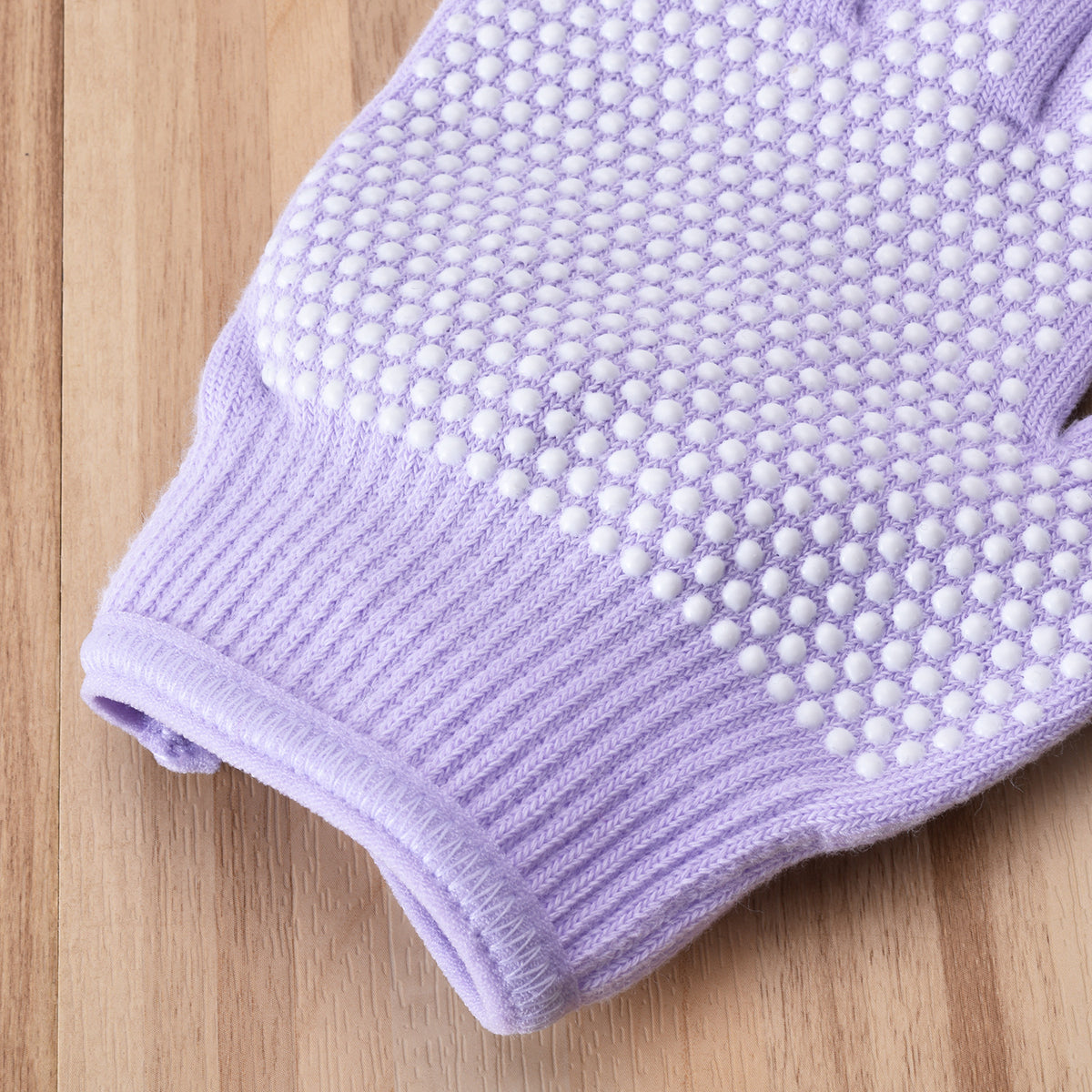 Purple 2-Pack Women's Non-Slip Yoga Gloves - Open Back Half Finger Cotton Stretchy Grip Gloves for Aerial Yoga, Pilates, and Fitness