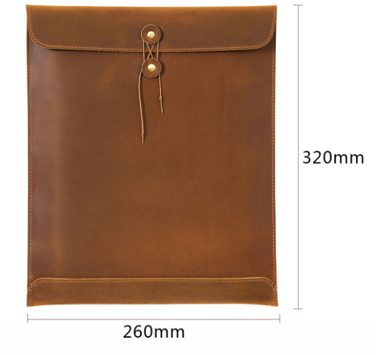 Coffee Premium Genuine Top Grain Leather A4 Document Folder - Vintage Handcrafted Portfolio Bag & File Organizer for Business and Office
