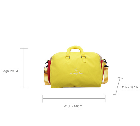 Yellow Color-Block Travel Bag - Large Capacity Women's Handbag for Leisure, Gym, and Weekend Trips - Versatile Shoulder & Crossbody Bag