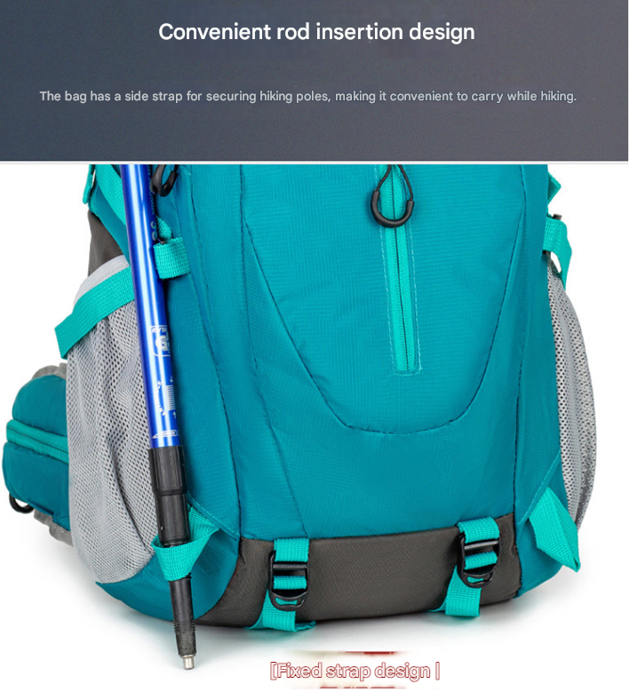 Purple Professional Large Capacity Hiking Backpack - Waterproof Lightweight Outdoor Trekking Rucksack with Hydration Port and Emergency Safety Whistle