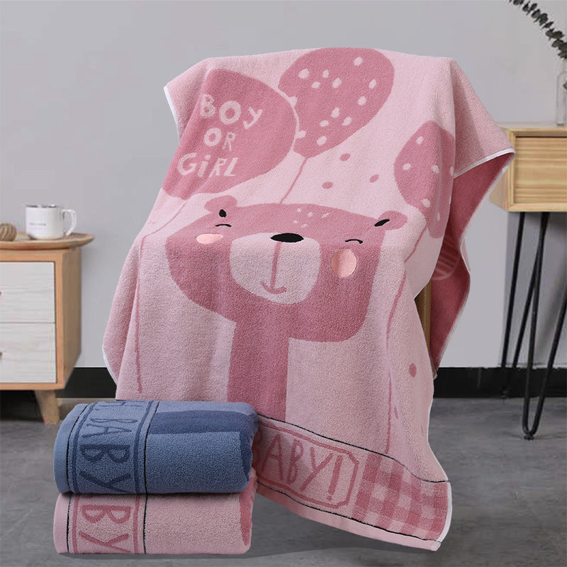 Pink Balloon Deluxe Extra Large Pure Cotton Beach &amp; Bath Towel | Highly Absorbent, Thick 70 x 140 cm | Fun Cartoon Design