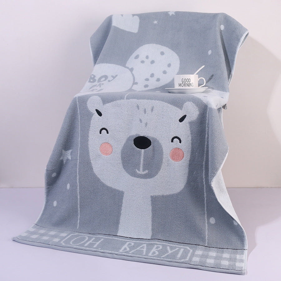 Grey Balloon Deluxe Extra Large Pure Cotton Beach &amp; Bath Towel | Highly Absorbent, Thick 70 x 140 cm | Fun Cartoon Design