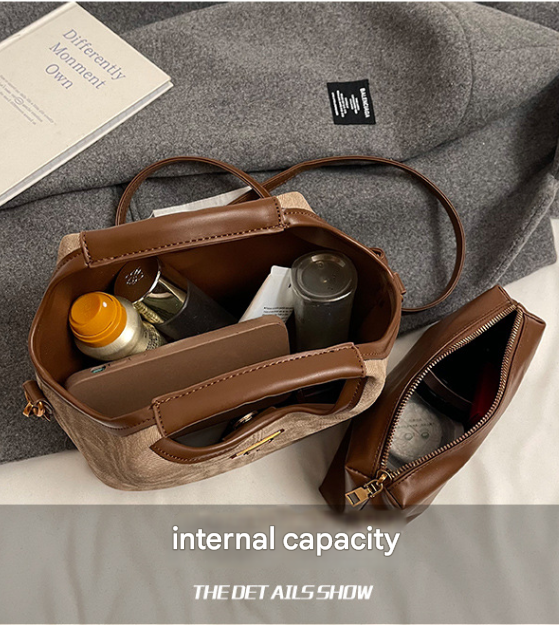 Brown Vintage Soft PU Leather Crossbody Handbag | Large Capacity Shoulder Tote | Unique Minimalist Design