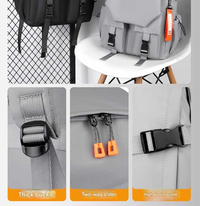 Grey Professional Business and Travel Backpack | Large Capacity 15.6 Inch Laptop Compartment | Water-Resistant Functional Design