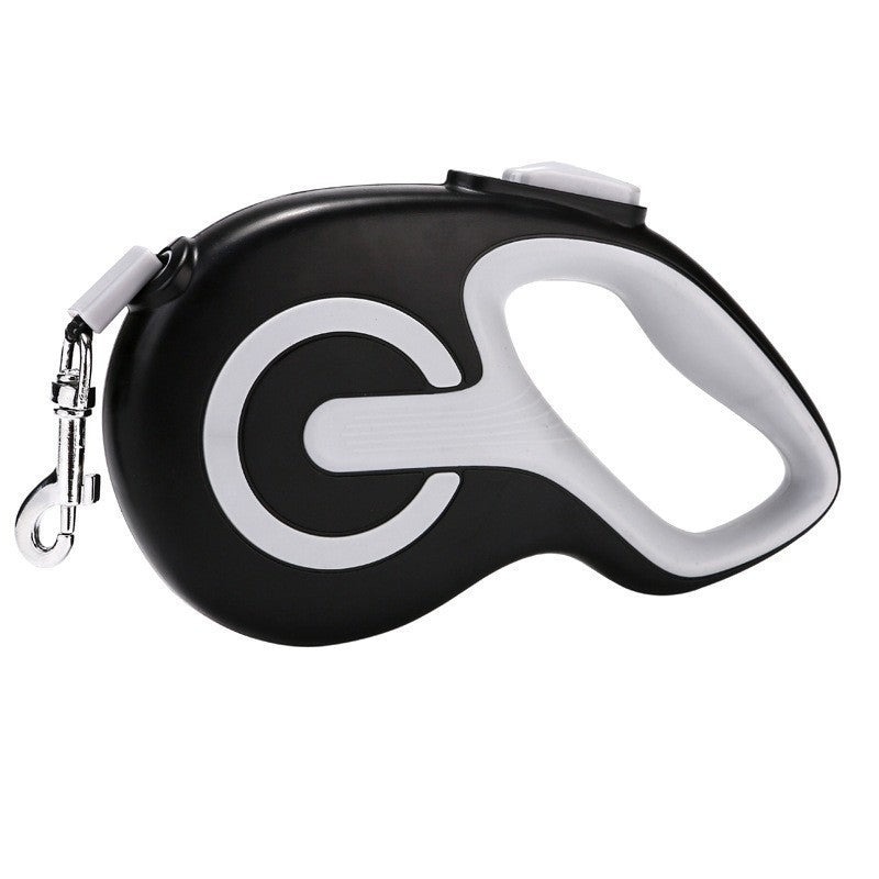 Black 3 Meter Retractable Dog Leash | Ergonomic Anti-Slip Grip | Heavy Duty Nylon Rope for Small to Medium Dogs