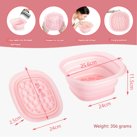 Purple Collapsible Silicone Face Ice Basin | Portable Cold Therapy and Beauty Tool | Multi-Use Facial Spa