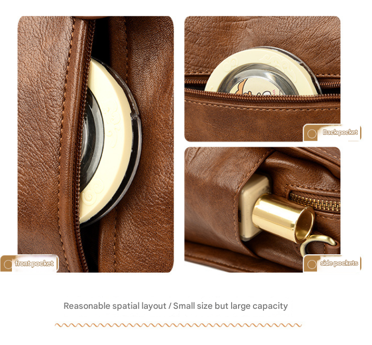 Khaki Vintage Look PU Leather Box Bag | Stylish Top Handle Crossbody Tote | Multi-Carry Bucket Bag with Wide Strap