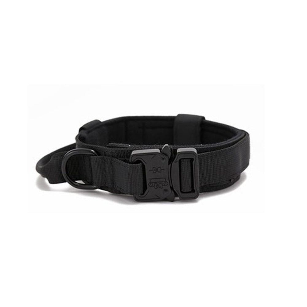 M Black Heavy Duty Tactical Dog Collar | Military Grade Nylon with Zinc Alloy Quick-Release Buckle | Padded Training Collar for Medium to Large Breeds