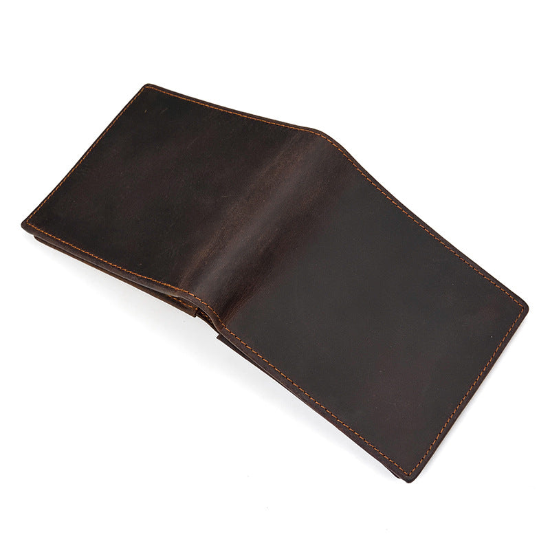 Brown Vrtical Stroke Men's Vintage Wallet Multi-Card Slots Large Capacity Coin Purse Casual Clutch Bag for Everyday Use