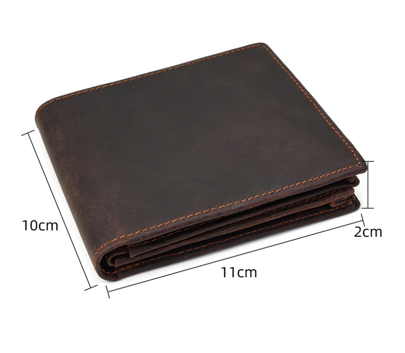 Dark Brown Vrtical Stroke Men's Vintage Wallet Multi-Card Slots Large Capacity Coin Purse Casual Clutch Bag for Everyday Use