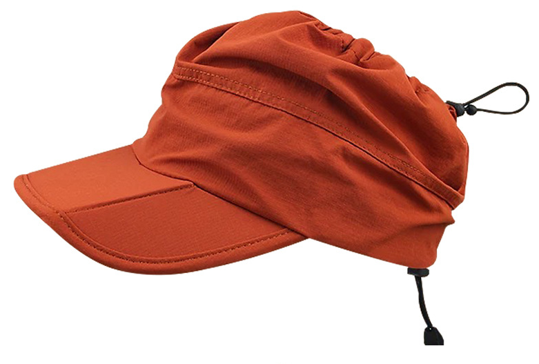 Orange Outdoor Quick Dry Sun Hat - Foldable Visor Cap - UV Protection - 55-58cm