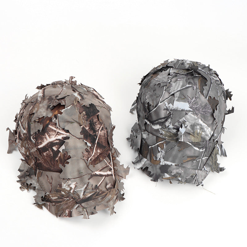 Brown 3D Leaf Camouflage Baseball Cap – American-Style Outdoor Tactical Hat for Hunting, Camping & Survival