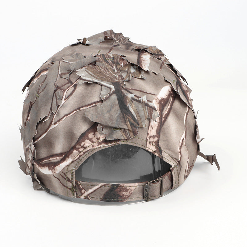 Brown 3D Leaf Camouflage Baseball Cap – American-Style Outdoor Tactical Hat for Hunting, Camping & Survival