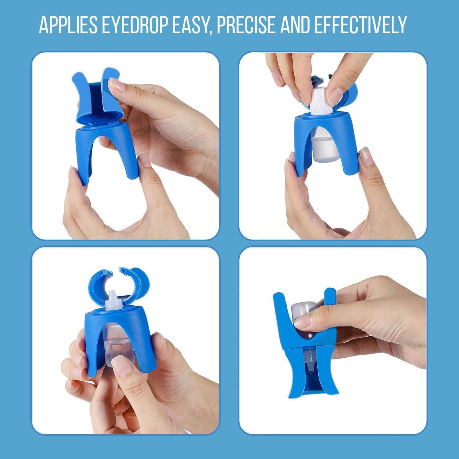 Light Blue and Dark Blue Eye Drop Applicator – Safe & Hygienic Eyedrop Dispenser for Precise Application