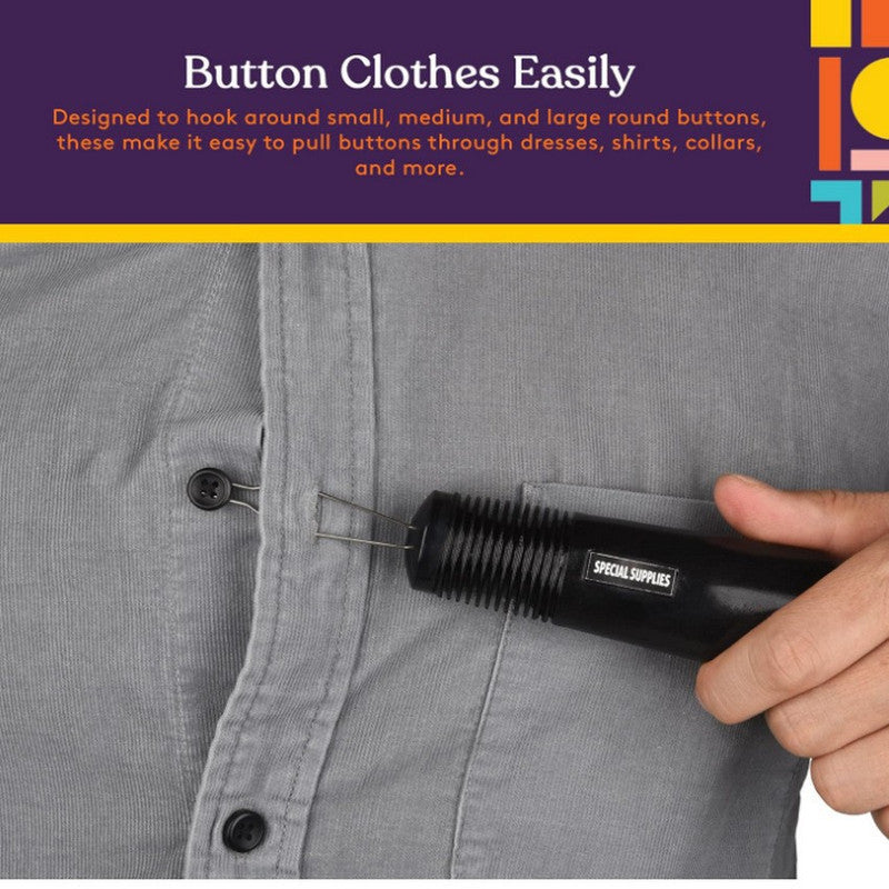 2 Pcs Grey Dressing Aid Tool – Button & Zipper Assistant for Elderly and People with Limited Mobility