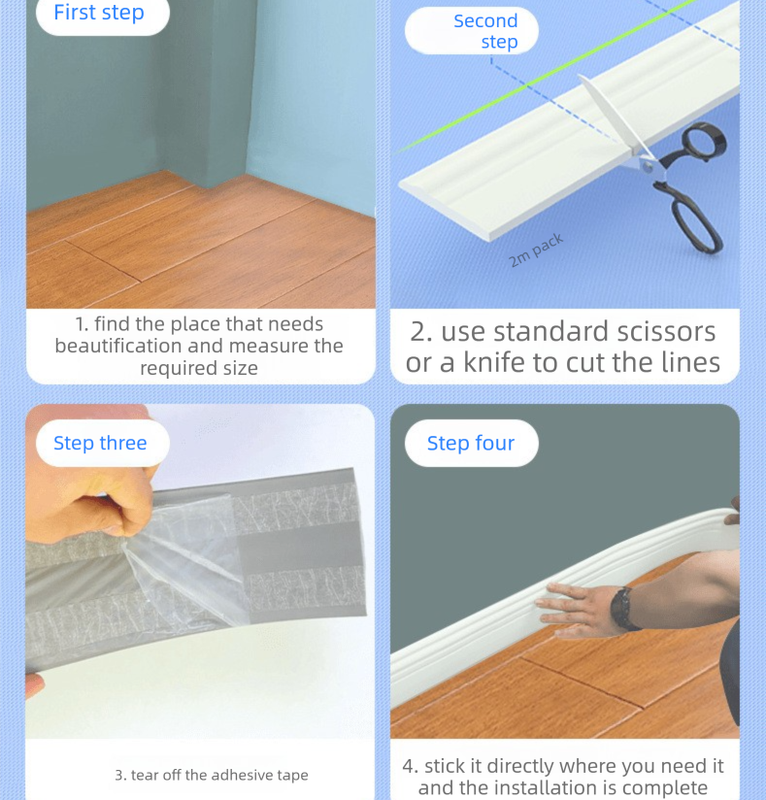 Brown 3-Meter Self-Adhesive Reinforced Skirting Board – 10 cm Wide Wall Decorative Trim for Home Interior