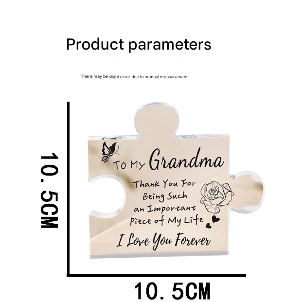 Interlocking Puzzle-Shaped Desktop Decor – 10.5cm Square Display Piece for Home or Gifting(Sister)