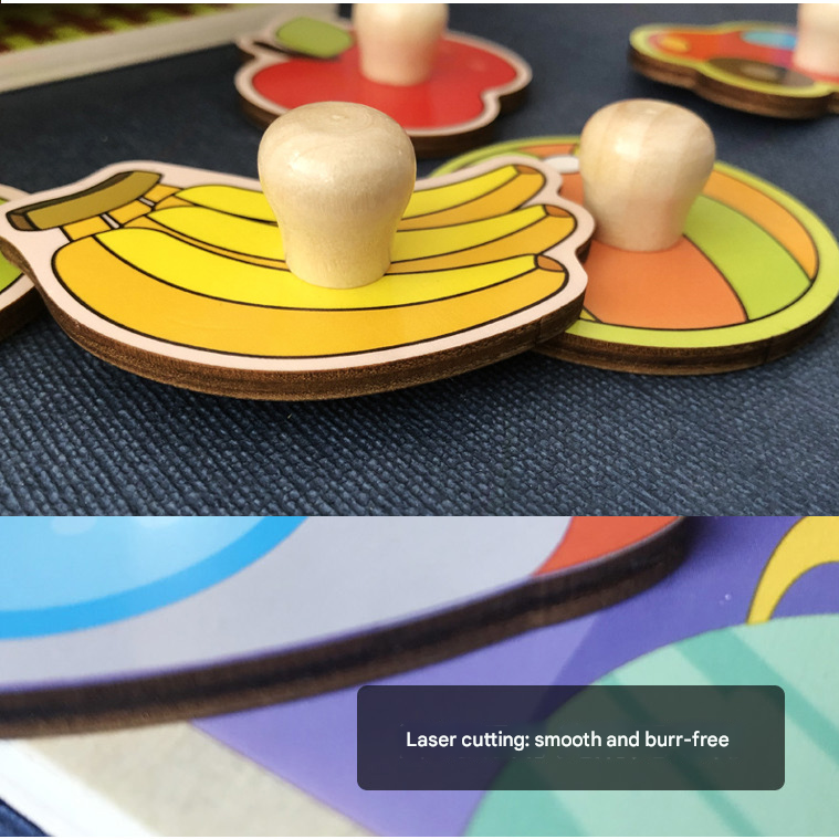 The ocean Hand-Grip Puzzle Board – Educational Shape Matching Toy for Early Learning, 14.5cm Square Design