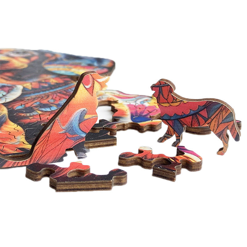 Irregular-Shaped Puzzle – A3 Size (33×43cm), 210-Piece Design, 4mm Thickness, Compact Packaging(Glacier Blue Elephant)