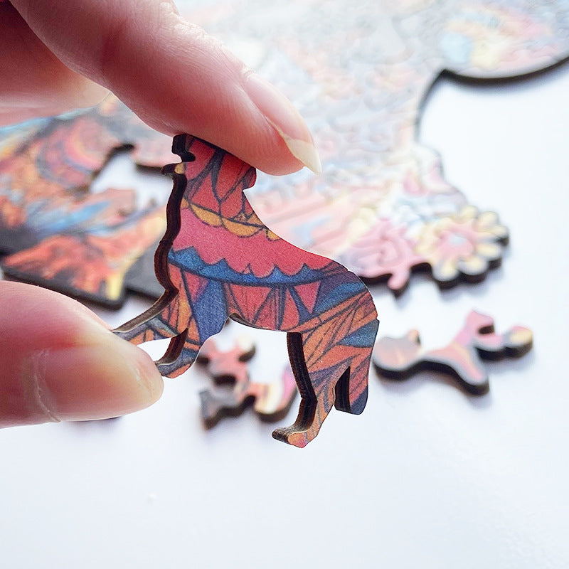 Irregular-Shaped Puzzle – A3 Size (33×43cm), 210-Piece Design, 4mm Thickness, Compact Packaging(Glacier Blue Elephant)