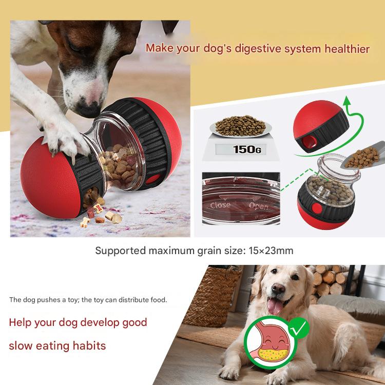 2-Piece Red Slow Feeder Dog Toy Set – Large & Small Rolling Treat Dispenser Ball for Puzzle Feeding, Mental Stimulation, and Digestive Health