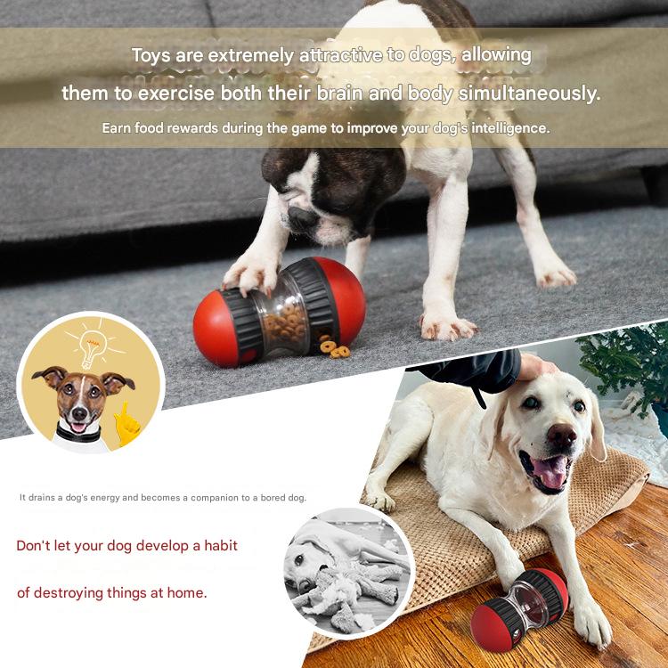 2-Piece Red Slow Feeder Dog Toy Set – Large & Small Rolling Treat Dispenser Ball for Puzzle Feeding, Mental Stimulation, and Digestive Health
