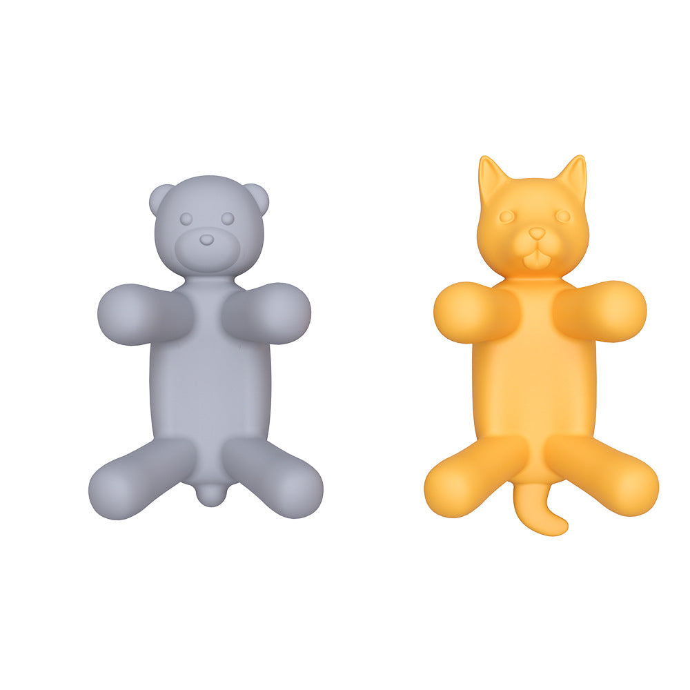 2-Pack Silicone Sponge Holder – Bear and Cat Shaped Dish Rack for Sink, Soap &amp; Scrubber Storage