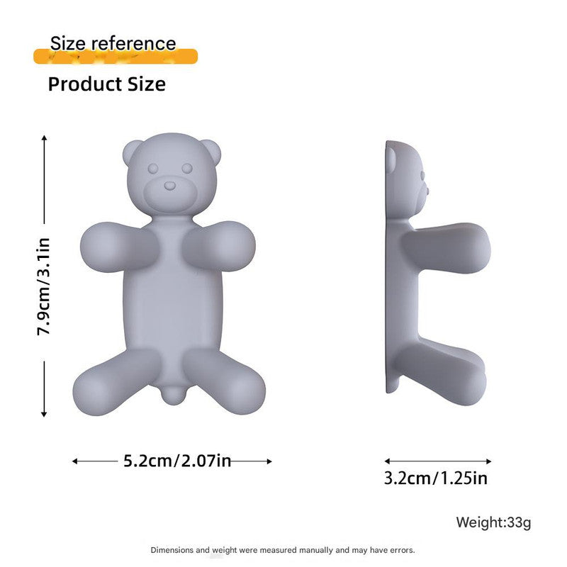 2-Pack Silicone Sponge Holder – Bear and Cat Shaped Dish Rack for Sink, Soap & Scrubber Storage