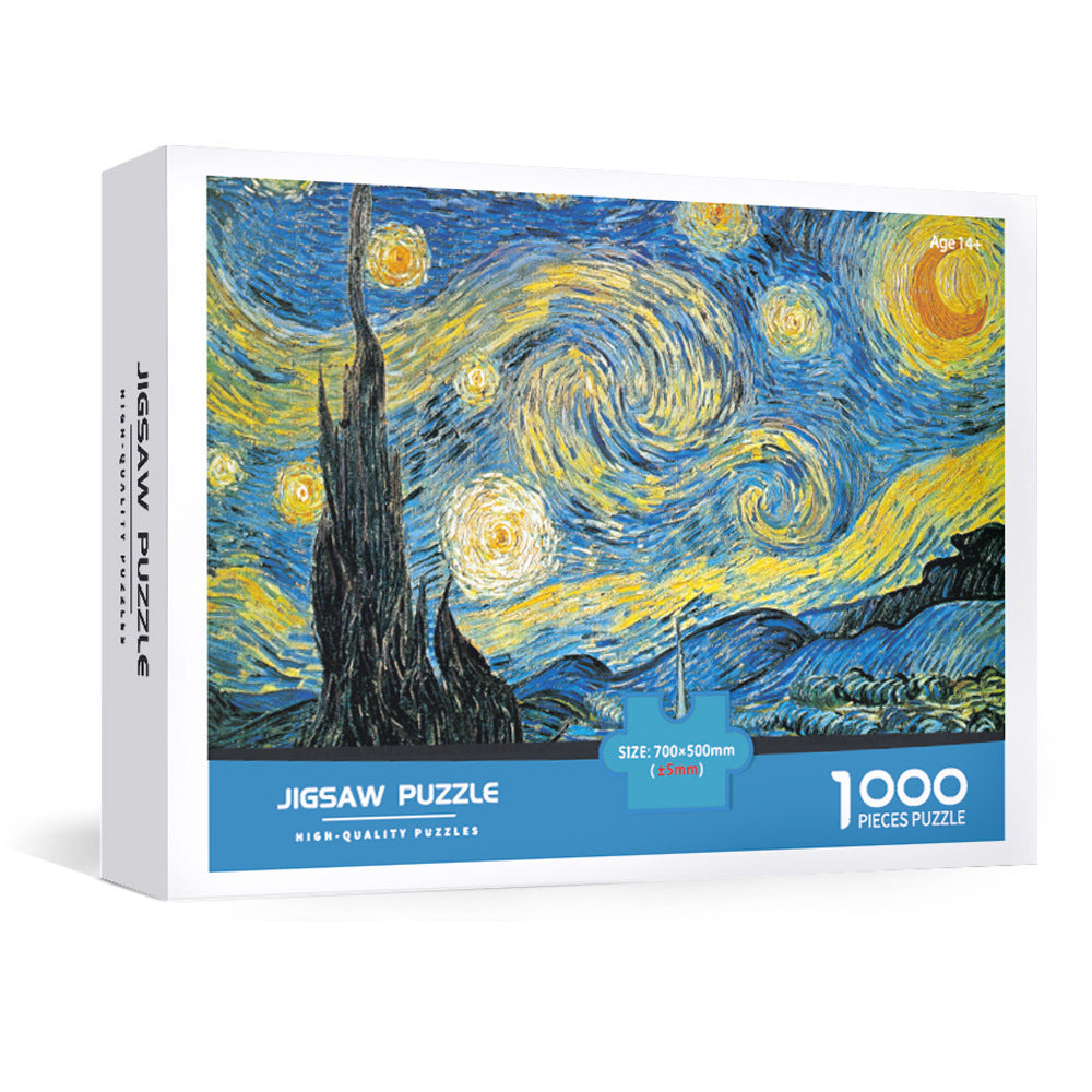 1000-Piece Large Jigsaw Puzzles with 70x50CM Display (Starry Sky Theme) - 6 LetterAlphabetical Zone Partitioning, Stress-Relief Educational Toy for Teens &amp; Adults