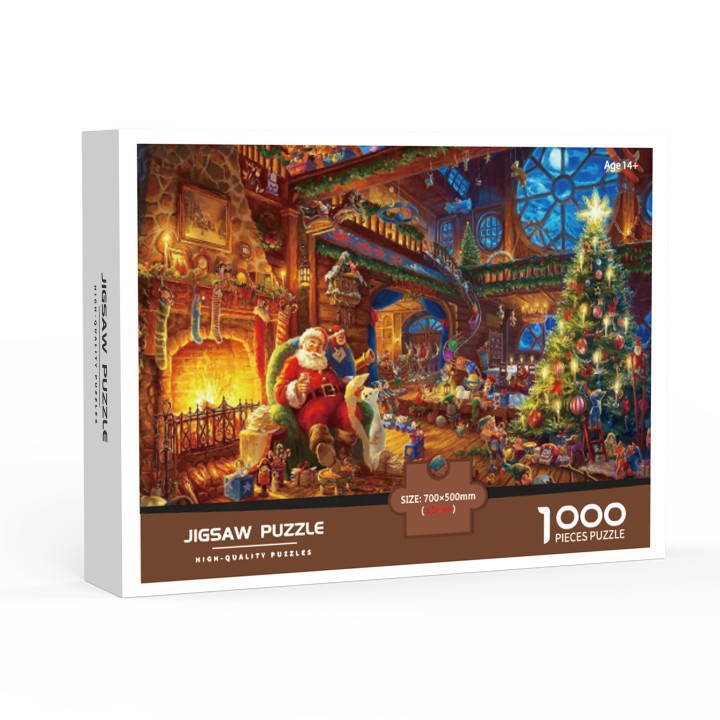 1000-Piece Large Jigsaw Puzzles with 70x50CM Display (Santa Claus Theme) - 6 LetterAlphabetical Zone Partitioning, Stress-Relief Educational Toy for Teens &amp; Adults