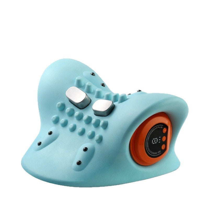 Intelligent Cervical Traction Pillow with Heat Compression &amp; Magnetic Therapy - Red Light Therapy &amp; EMS Pulse Dual-Angle Neck Massager