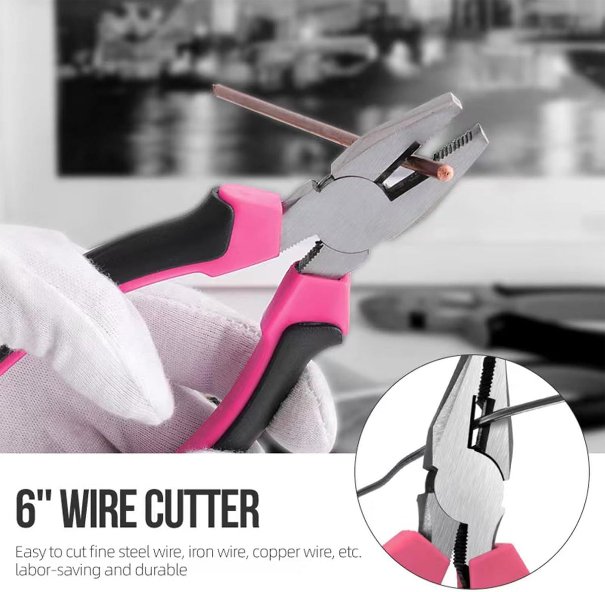 24-Piece Pink Multifunctional Home Tool Kit for Women - Compact Mini Starter Hardware Set with Hammer, Pliers, Screwdrivers - Portable Household Hand Tools for DIY Assembly & Gift Giving