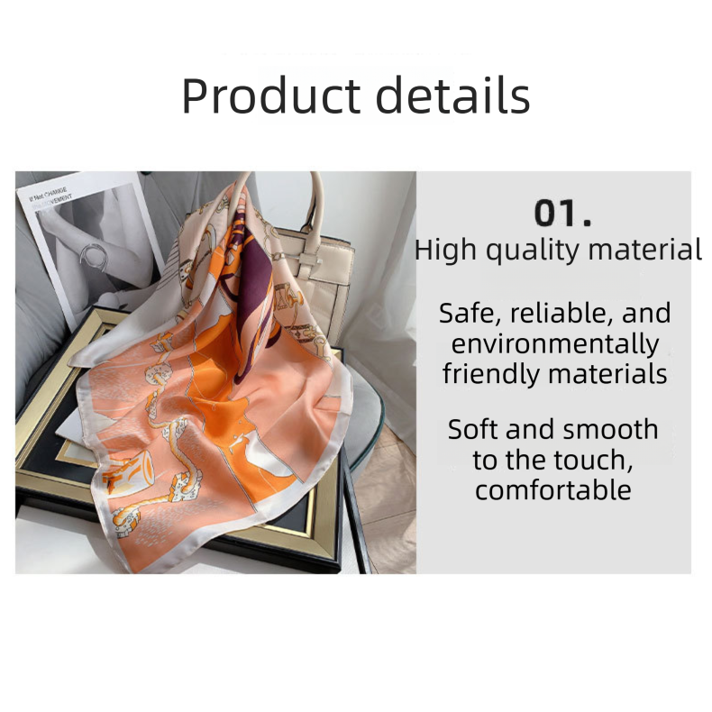Light Green Ink-Wash Style Korean Design 70x70cm Imitation Silk Scarf Gift Set for Women - Fashionable Square Scarf with Scarf Ring & Luxury Gift Box, Versatile Neck Scarf for Mum, Grandma, Ladies - Ideal Gift for Mother's Day, Birthday, Anniversary