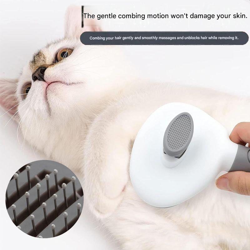 Silver Tiger Cat Complete Cat Care Set - One-Touch Deshedding Brush, Stainless Steel Nail Clipper & Fur Collection Locket