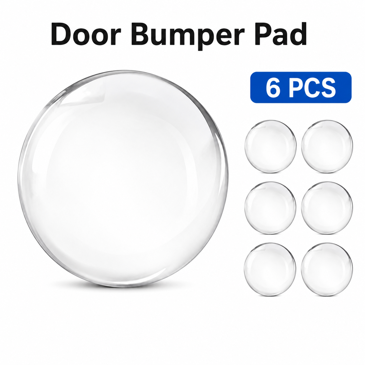 6 Pack Transparent Silicone Wall Protector Pads Door Handle Bumper Pads for Furniture and Fridge Doors