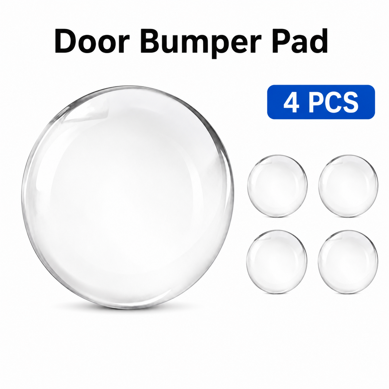 4 Pack Transparent Silicone Wall Protector Pads Door Handle Bumper Pads for Furniture and Fridge Doors