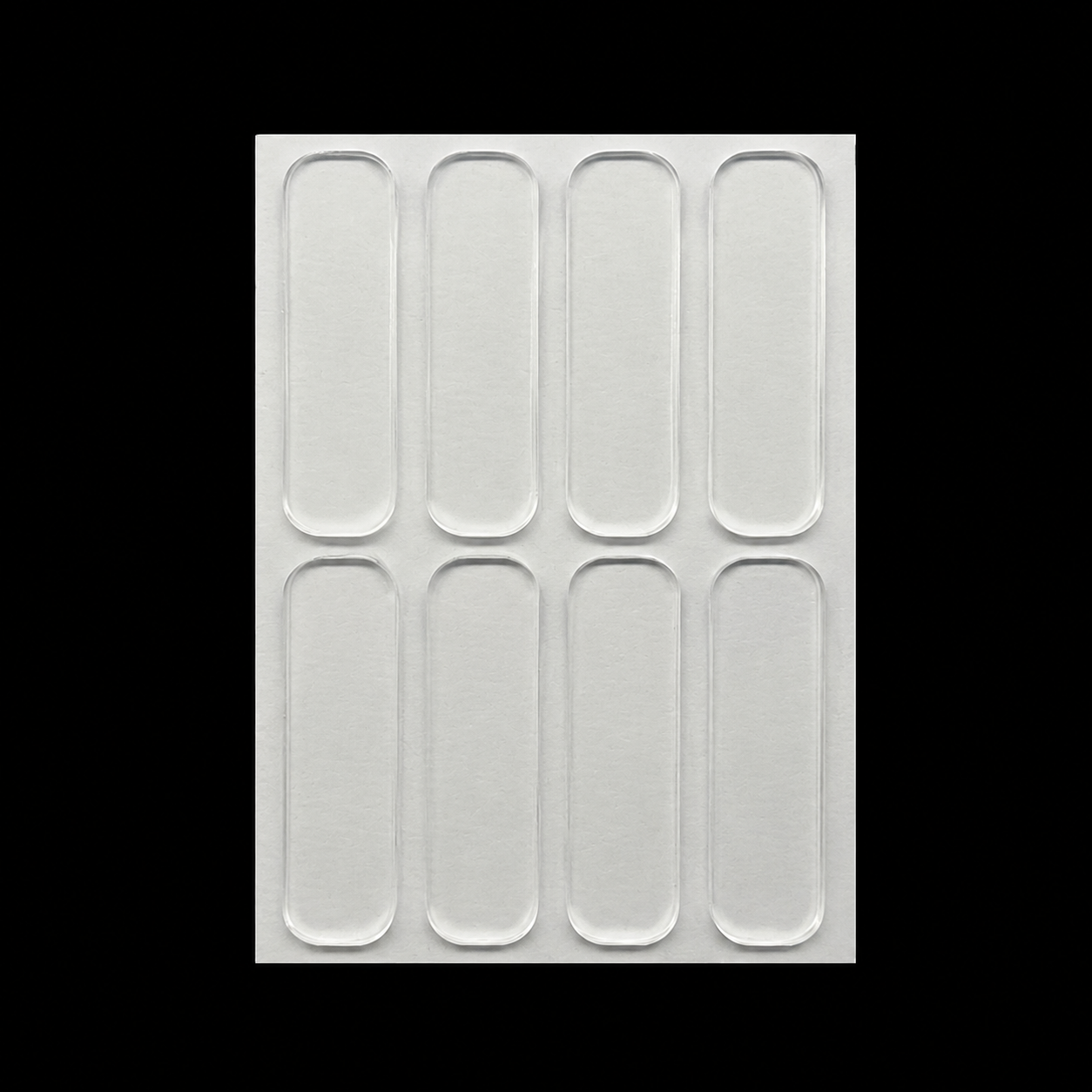 Clear Silicone Door Handle Bumper Strips 8 Pack Long Strip Self Adhesive Anti Collision Pads for Doors Cabinets Refrigerators 35 x 10 x 2 mm