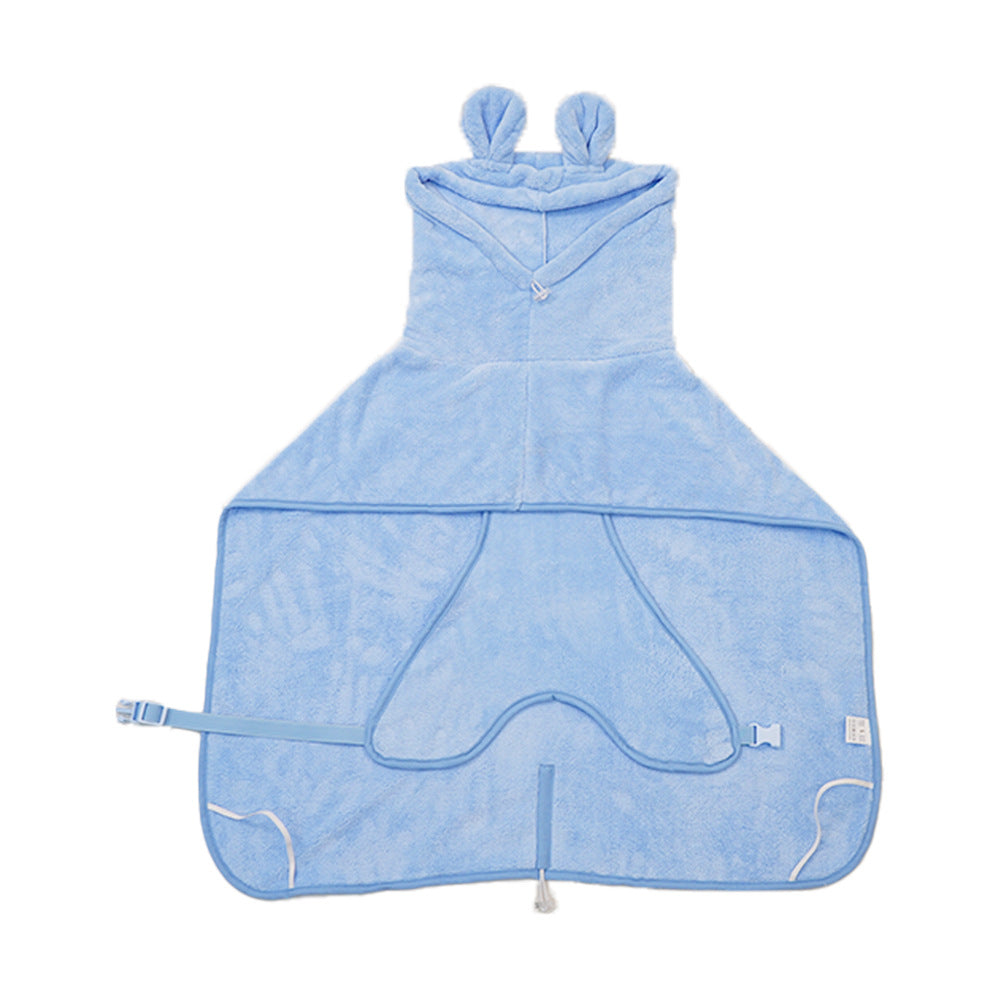Blue Hooded Dog Bathrobe - Super Absorbent, Adjustable Fit, Cozy Pet Towel (Size : L)