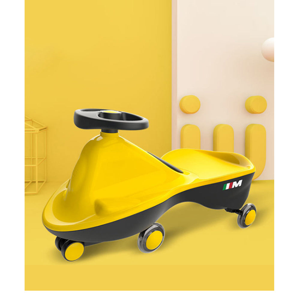 Yellow-Glide Walker Swing Car Twist Car Rind On Toy  Italian Designer For Children Outdoor