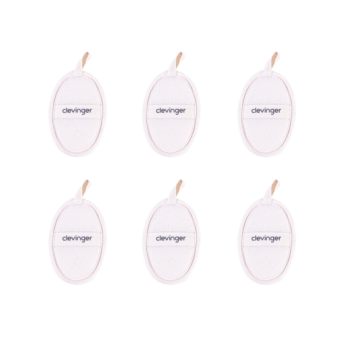 6 pcs Clevinger Eco Oval Facial Exfoliating Loofah – Biodegradable Skin Exfoliation Pads