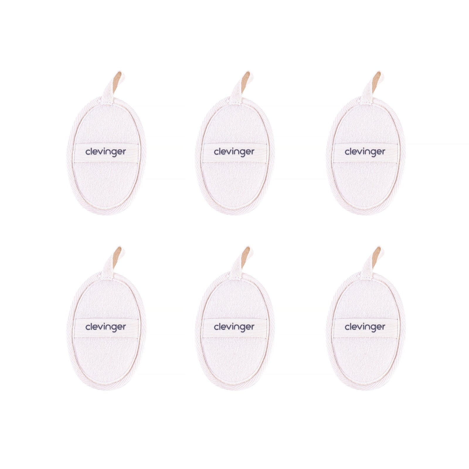 6 pcs Clevinger Eco Oval Facial Exfoliating Loofah – Biodegradable Skin Exfoliation Pads
