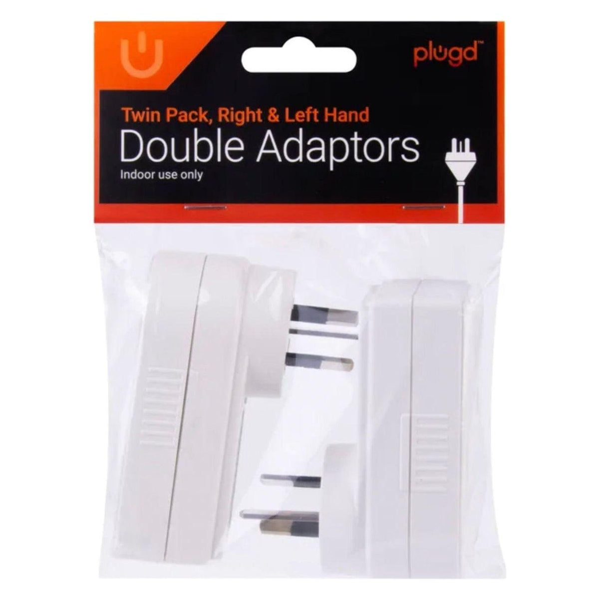 2 Pack x 2400W Double Adapter Right & Left Hand