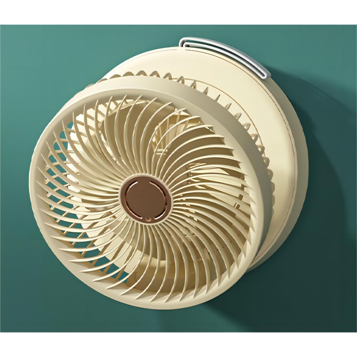 USB Rechargeable Auto Oscillation Tilt Adjustable Cordless Fan with Remote Control and Night Light Wall Mountable