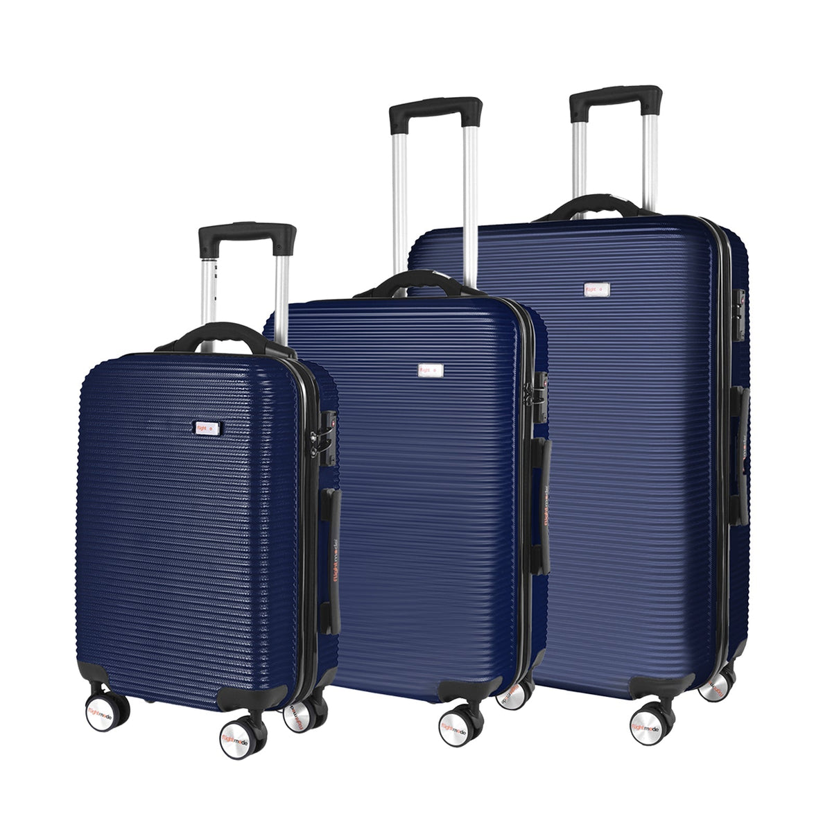 3 pcs 20&quot;/24&quot;/28&quot; Digital Weighing Scale and USB Charging Port Lightweight Luggage Suitcase Blue