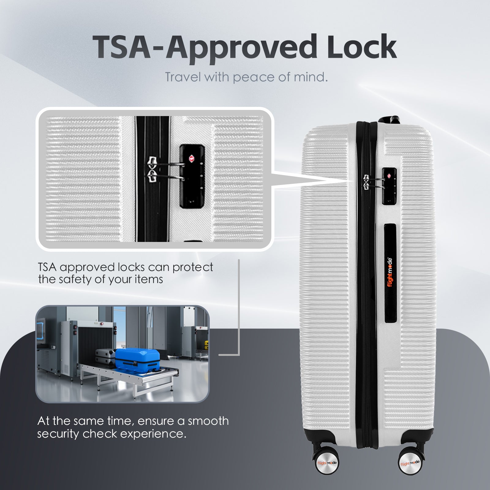 24" Digital Weighing Scale and USB Charging Port Lightweight Luggage Suitcase Silver