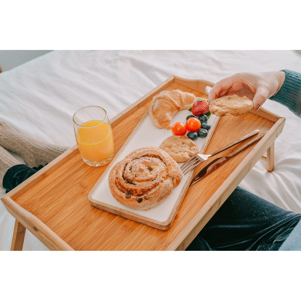 Foldable Bamboo Bed Tray / Breakfast Serving Table