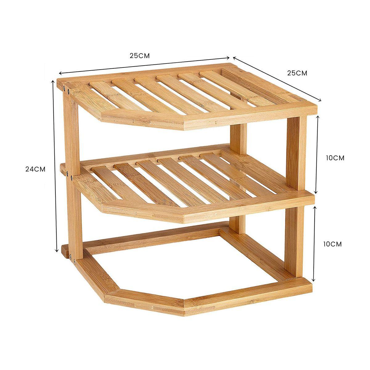 3 Tiers Bamboo Kitchen Rack Storage