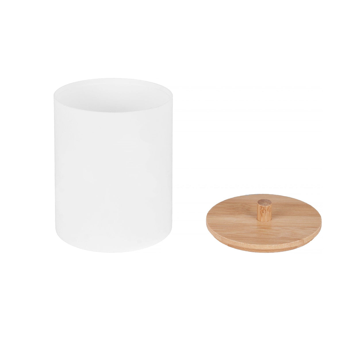 Bamboo Lid Cotton Swab Canister
